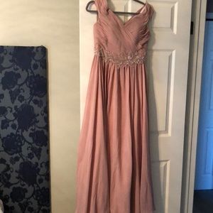 Long gown with slit. Dusty Rose.  New with tags
